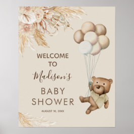Teddy Bear Baby Showerウェルカムポスター ポスター