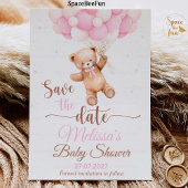 Teddy Bear Baby Shower我々が真珠のように出来る日付を保存 招待状