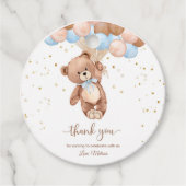 Teddy Bear Baby Shower我々はbearlyメッセージカード フェイバータグ (正面)