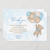 Teddy Bear Baby Shower サンキューカード (正面/裏面)