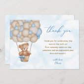 Teddy Bear Baby Shower サンキューカード (正面/裏面)