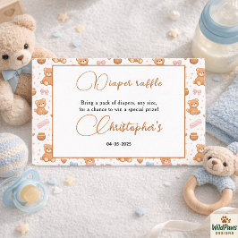 Teddy Bear Baby Shower Boy | Cute Blue Bear  エンクロージャーカード
