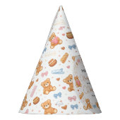 Teddy Bear Baby Shower Boy | Cute Blue Bear パーティーハット (左)