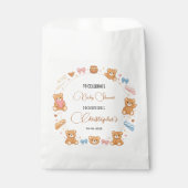Teddy Bear Baby Shower Boy | Cute Blue Bear フェイバーバッグ (正面)