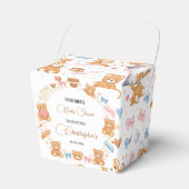 Teddy Bear Baby Shower Boy | Cute Blue Bear フェイバーボックス (正面サイド)