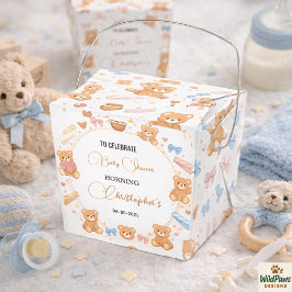 Teddy Bear Baby Shower Boy | Cute Blue Bear フェイバーボックス
