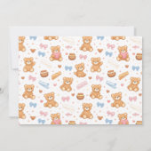 Teddy Bear Baby Shower Boy | Cute Blue Bear  招待状 (裏面)