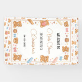 Teddy Bear Baby Shower Boy | Cute Blue Bear 横断幕 (横)