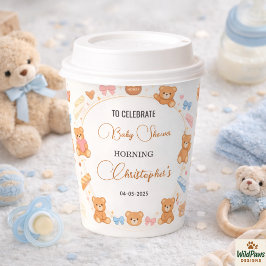 Teddy Bear Baby Shower Boy | Cute Blue Bear 紙コップ