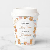 Teddy Bear Baby Shower Boy | Cute Blue Bear 紙コップ (裏面)