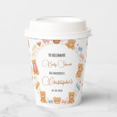 Teddy Bear Baby Shower Boy | Cute Blue Bear 紙コップ (正面)