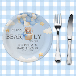 Teddy Bear Baby shower boy Decoration ペーパープレート