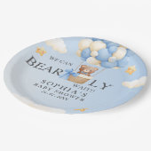 Teddy Bear Baby shower boy Decoration ペーパープレート (アングル)