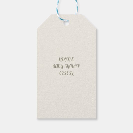 Teddy Bear Baby Shower Boy gift ギフトタグ (裏面)