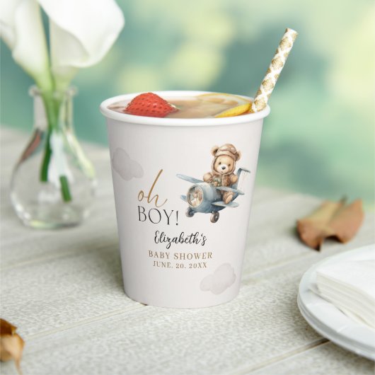 Teddy Bear Baby Shower Boy party 紙コップ (インサイチュ)
