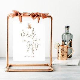 Teddy Bear Baby Shower Cards And Gifts ポスター
