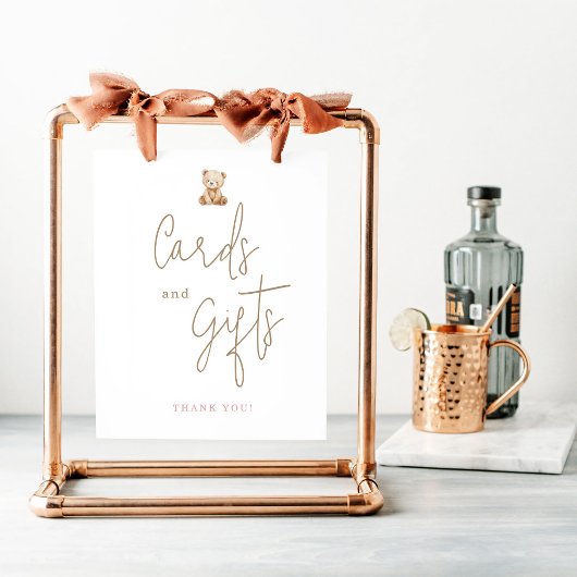 Teddy Bear Baby Shower Cards And Gifts ポスター