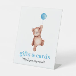 Teddy Bear Baby Shower Cards & Gifts Table Sign 台座サイン