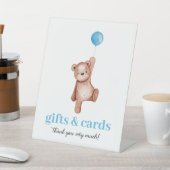 Teddy Bear Baby Shower Cards & Gifts Table Sign 台座サイン (インサイチュ)