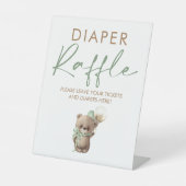 Teddy Bear Baby Shower Diaper Raffle Ticket  台座サイン (正面)