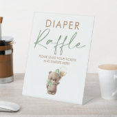 Teddy Bear Baby Shower Diaper Raffle Ticket  台座サイン (インサイチュ)