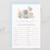 Teddy Bear Baby Shower Finish Daddy's Phrase Game (正面/裏面)