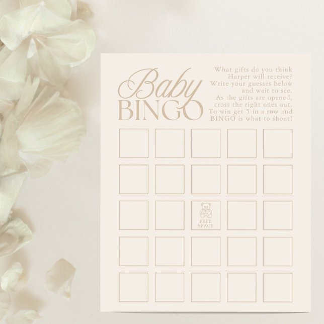 Teddy Bear Baby Shower Gifts Bingo Game (クリエイターアップロード済み)