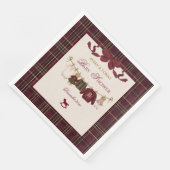 Teddy Bear Baby Shower Girl Plaid Burgundy Bow  (コーナー)
