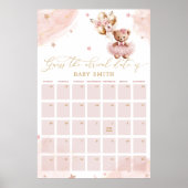 Teddy Bear Baby Shower Guess Due Date Calendar ポスター (正面)