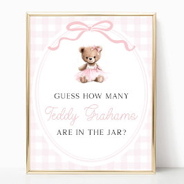 Teddy Bear Baby Shower How Many Teddy Grahams ポスター