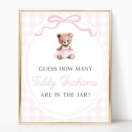 Teddy Bear Baby Shower How Many Teddy Grahams ポスター