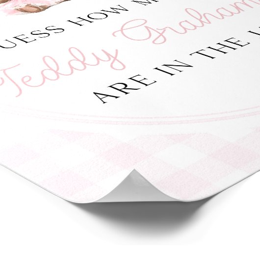 Teddy Bear Baby Shower How Many Teddy Grahams ポスター (角)