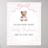 Teddy Bear Baby Shower How Many Teddy Grahams ポスター (正面)