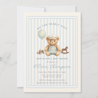 Teddy Bear Baby Shower Invitation 招待状