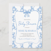 Teddy bear baby shower invitation 招待状 (正面)