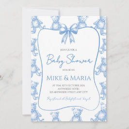 Teddy bear baby shower invitation 招待状