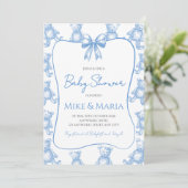 Teddy bear baby shower invitation 招待状 (スタンド正面)