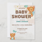 Teddy Bear Baby Shower Invitation 招待状 (正面)