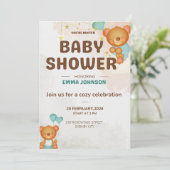 Teddy Bear Baby Shower Invitation 招待状 (スタンド正面)