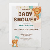 Teddy Bear Baby Shower Invitation 招待状 (正面/裏面)