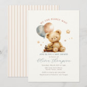 Teddy Bear Baby Shower Invitation 招待状 (正面/裏面)