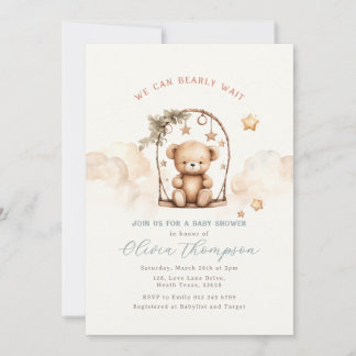 Teddy Bear Baby Shower Invitation 招待状