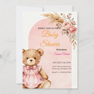 Teddy Bear Baby Shower Invitation  招待状