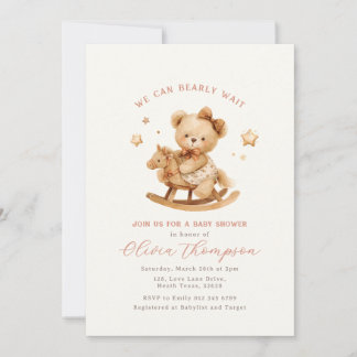 Teddy Bear Baby Shower Invitation 招待状