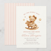Teddy Bear Baby Shower Invitation 招待状 (正面/裏面)