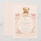 Teddy Bear Baby Shower Invitation 招待状 (正面/裏面)