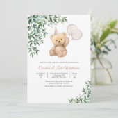 Teddy Bear Baby Shower Invitation 招待状 (スタンド正面)