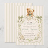 Teddy Bear Baby Shower Invitation 招待状 (正面/裏面)