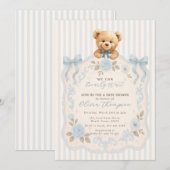 Teddy Bear Baby Shower Invitation 招待状 (正面/裏面)