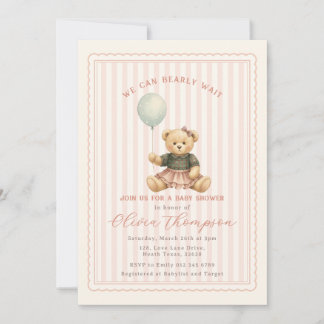 Teddy Bear Baby Shower Invitation 招待状